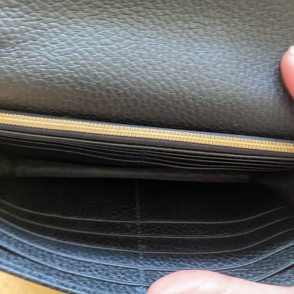 Gucci black dollar calfskin interlocking G continental chain wallet new - Picture 3 of 10